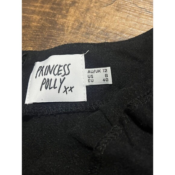 Princess Polly Selby linen textured mini skirt black - Picture 4 of 5